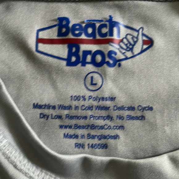 Men’s gray rash, guard, beach Bros size large - Picture 2 of 4